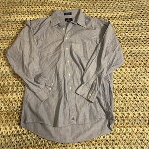 Nordstrom Sky Blue 100% Cotton Casual Button-Down Shirt